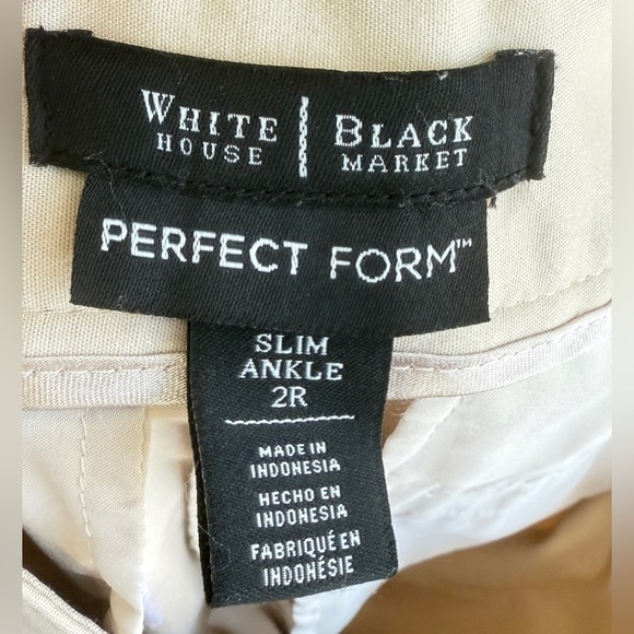 WHBM Perfect Form Pants Women's Size 2 R Slim Ankle Dress Shell Tan Pockets LNC - Picture 4 of 4